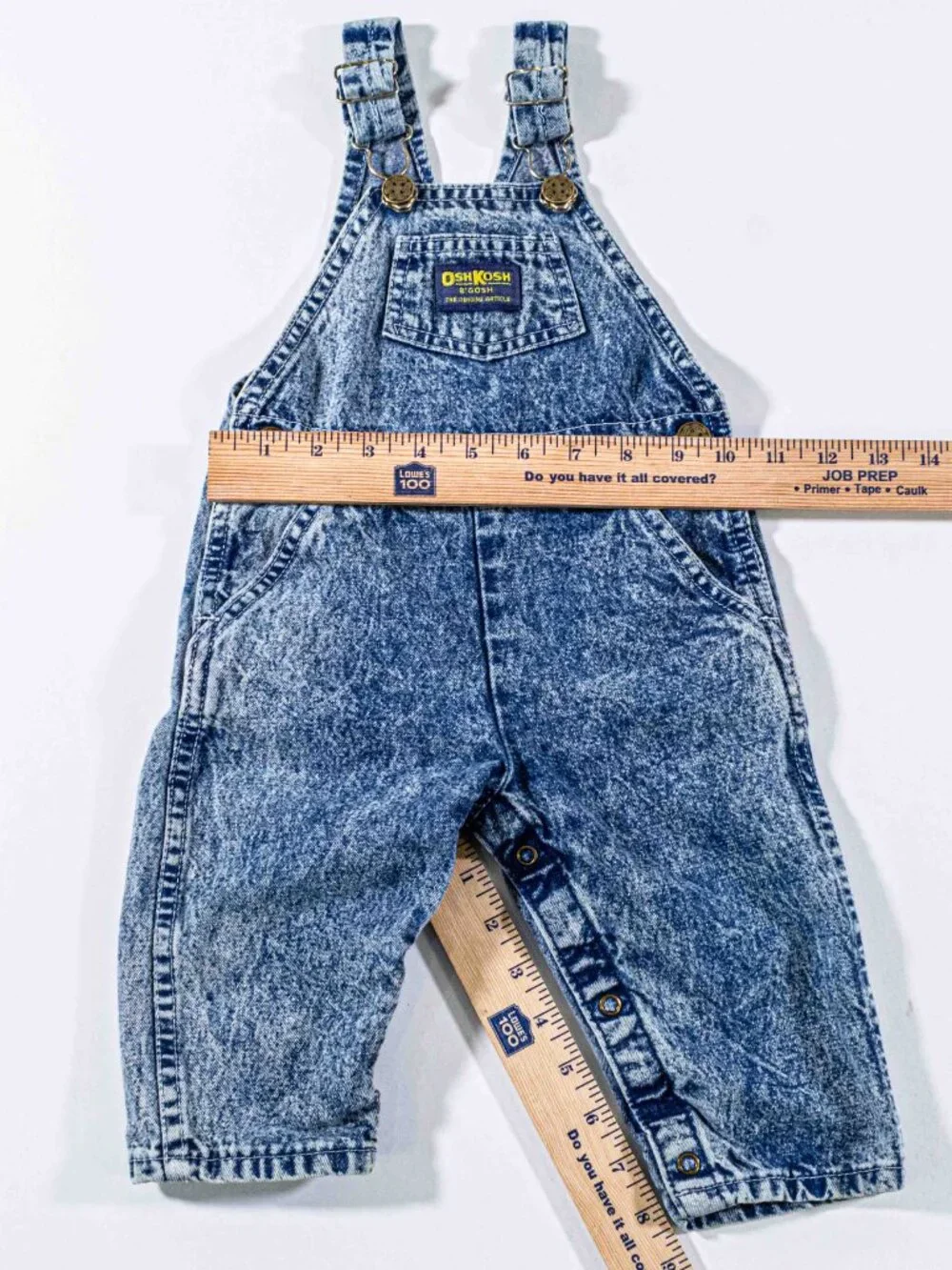 Vintage OshKosh B'Gosh Overalls 18 Months VestBak USA Made Blue Denim 80s 90s
